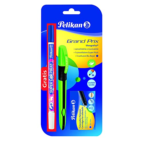 Pelikan Grand Prix In Colori Assortiti, Penna Roller Sferografica Ergonomica, Per Destrimani E Mancini, Per Scuola E Ufficio, Punta M Indeformabile, 2
