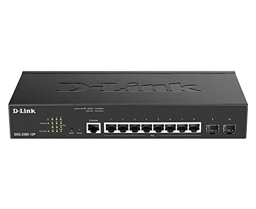 D-Link Dgs-2000-10P Network Switch Managed L2/L3 Gigabit Ethernet (10/100/1000) Power Over Ethernet (Poe) 1U Black