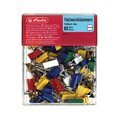 Herlitz 19Mm Fold Back Clips (80 Pieces)