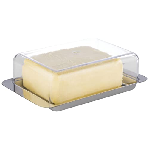 Aps Fridge Butter Dish - Piatto Per Il Burro In Acciaio Inossidabile Di Alta Qualità Made In Germany - Resistente E Antiruggine 16 X 9,5 X 5,5Cm, Non