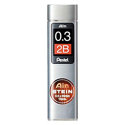 Pentel Ain Stein, 0,3 Mm, Con Mine Per Portamine (Confezione Da 12) 2B