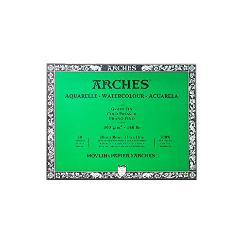 Arches Blocco Acquarello Grana Fine 300Gr 28X36Cm 20 Fogli