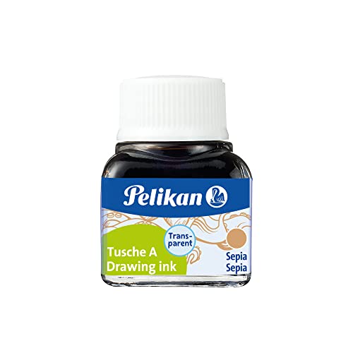 Pelikan 201640 Inchiostro China 523-15, Seppia, 10 Ml In Vetro, Utilizzabile Su Carta, Cartoncini Da Disegno E Film Opacizzati