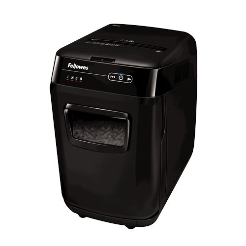 Fellowes 4653602 Distruggidocumenti Automatico Automax 200C, A Frammento, Nero