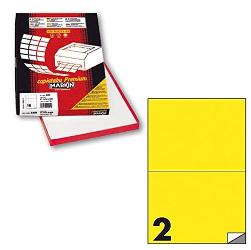Etichetta Adesiva C/509 Giallo Fluo 100Fg A4 210X148Mm (2Et/Fg) Markin