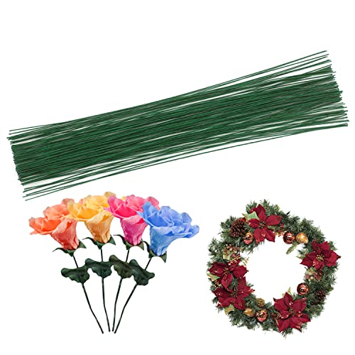 Cinvo - Filo Per Steli Da 100 Conti, Filo Di Carta Floreale, 14 Pollici, Calibro 22 Per Composizioni Floreali, Fai Da Te Bouquet Artigianali (Verde Sc