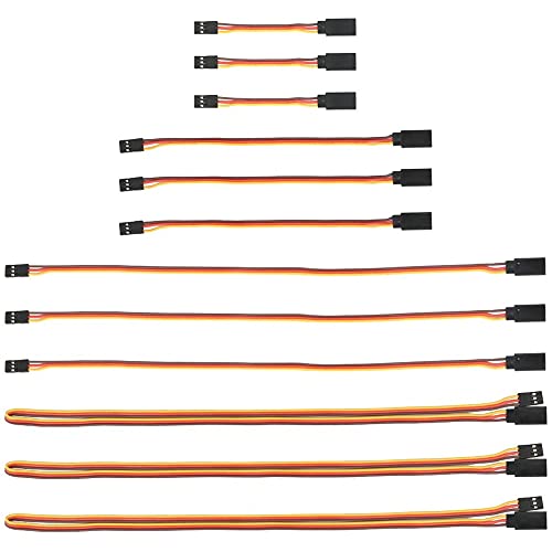 Mmobiel 12 Pezzi, Cavi Di Prolunga Per Servocomandi Radiocomandi A 3 Pin Femmina-Maschio Per Il Quadro Comando Collegato Con Prolunga Al Per Droni, Au