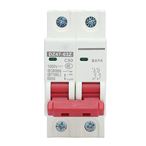 Interruttore Magnetotermico Miniatura Di Cc Miniaturizzato,2P 1000V Dz47‑63Z Sezionatore Dc Fotovoltaico Guida Din Sezionatore Interruttore Automatico