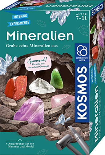 Kosmos 657901 - Set Di Savolamento Minerali, Con Martello E Scalpello, 5 Affascinanti Pietre Preziose, Kit Per Esperimenti Per Bambini A Partire Dai 7