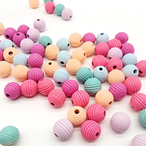 Dahi - 70 Pezzi Perline Legno Colorate Rotonde, Palline Di Legno Con Foro, Per La Creazione Di Gioielli Fai Da Te (Colorate-E/20Mm)