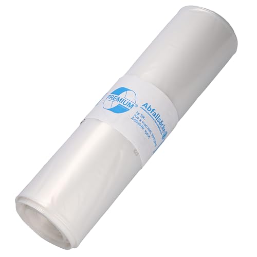 Deiss Premium - Sacchi Della Spazzatura, Bianco O Trasparente, Da 70 O 120 Litri, 120 Liter - 70 My, Trasparente, 1
