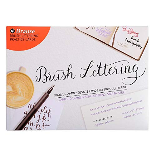 Brause 197B - Kit Di 15 Schede Per L'Apprendimento Del Brush Lettering 21 X 29.7 Cm