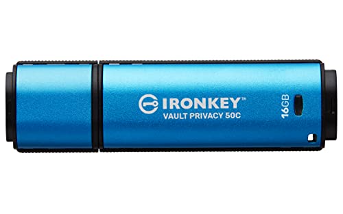 Kingston Ironkey Vault Privacy 50 Fips 197 Type-C Con Certificazione Fips 197 E Crittografia Xts-Aes A 256 Bit Per La Protezione Dei Dati - Ikvp50C/16