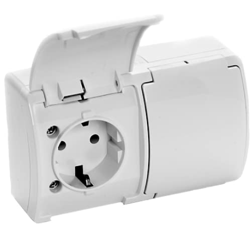 Orno Oe-7106(Gs) Doppia Presa Schuko Da Muro 2X2P+T Ip44