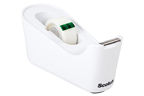 Scotch Dispenser C18, Bianco + Nastro Invisibile Scotch Magic, 19 Mm X 33 M, 1 Rotolo/Confezione