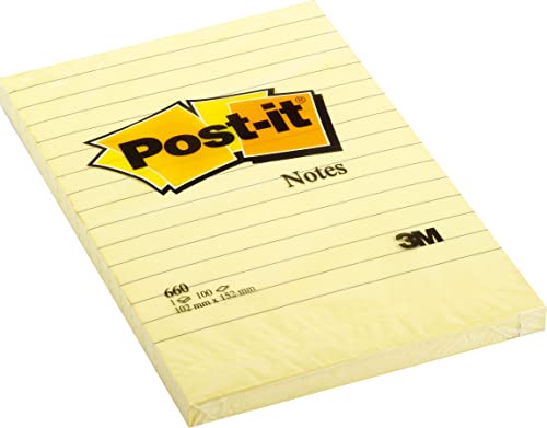 Post-It® Large Note - 102X152 Mm - Giallo Canary - Righe - 660