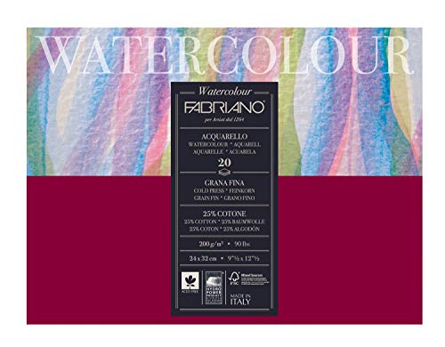 Studio Fabriano Carta Da Acquerello 200 G 24 X 32 Cm Bianco