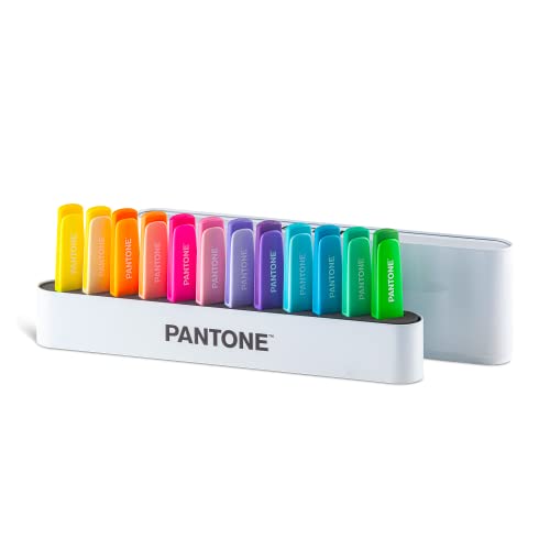 Osama Pantone Desk Set - 12 Evidenziatori Colori Assortiti: 6 Pastel + 6 Fluo, Pt 84010410