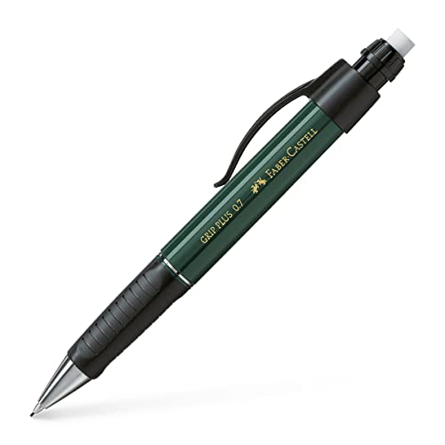 Faber-Castell 130700 - Matita Meccanica Grip Plus, Spessore Mina: 0,7 Mm, Colore Fusto: Verde Metallizzato