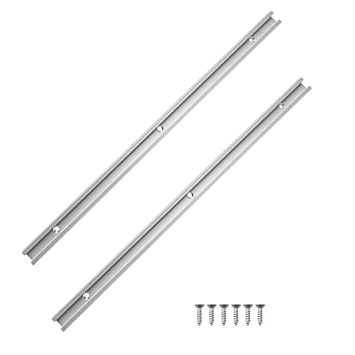 T Track 400Mm 2Pz, Lega Di Alluminio T-Slot, Mitra Track Jig Fixture Slot Per Lavorazione Del Legno Con Viti 6Pz