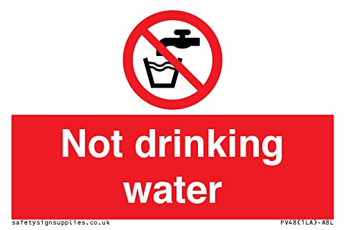 Viking Signs Cartello "Not Drinking Water", 75 X 50 Mm, Formato A8L, Nero