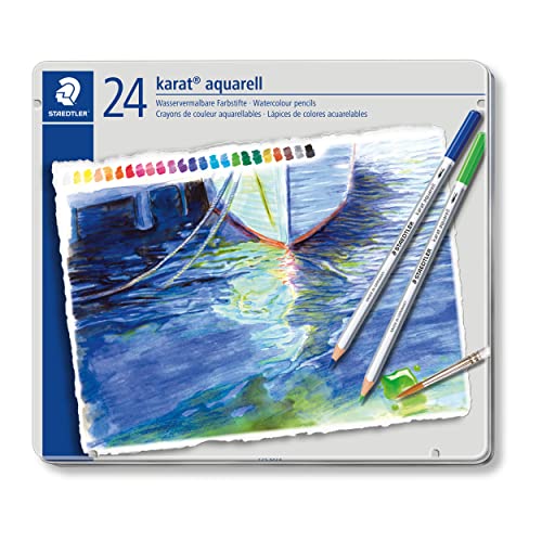 Staedtler Karat Aquarell Matite Colorate Acquerellabili - Scatola In Metallo Da 24