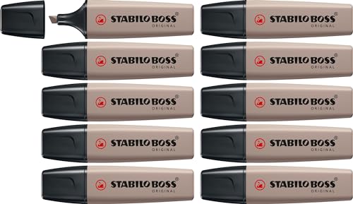 Evidenziatore - Stabilo Boss Original Naturecolors - Confezione Da 10 - Cenere