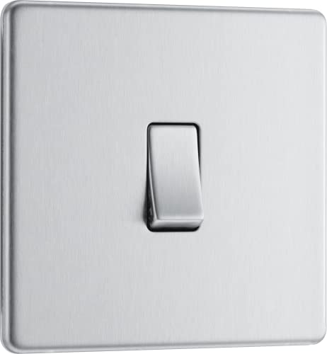 Bg Electrical, Interruttore Della Luce Bipolare Pearl Nickle Brushed Steel