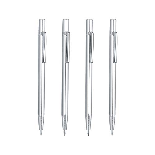 4 Pezzi Strumento Penna Scriba In Metallo, Tungsteno Carburo Punta Incisione, Strumenti Penna Curva Incisione Incisione Per Acciaio Inox Ceramica E Ve