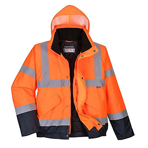Portwest S266Onrl Bomber Bicolore Ad Alta Visibilità, Arancio/Blu Navi, L