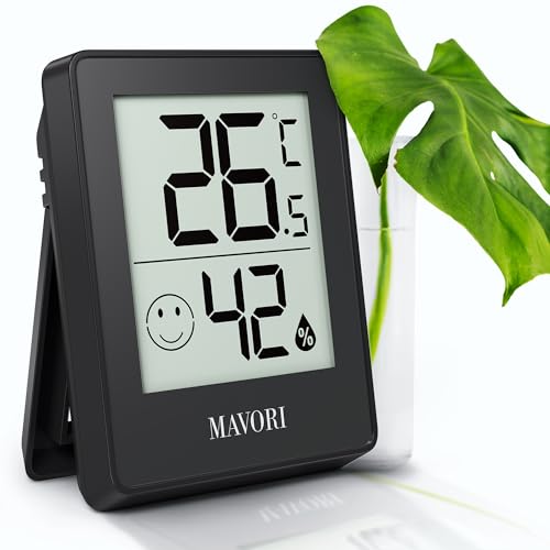 Mavori® 1 Pz. Rilevatore Temperatura E Umidità| Termometro Da Interno Casa| Termometro Digitale Da Parete Ideale Per Il Monitoraggio Interno E Il Cont