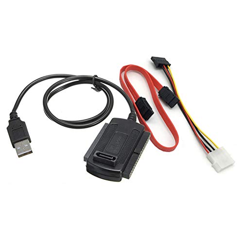 Aukson B45 - Cavo Adattatore Per Convertitore Usb 3 In 1, Per Disco Rigido Da 2,5", 3,5", Usb 2.0 A Ide/Sata, Sata Da 15 Pin Su Cavo Molex A 4 Poli (N