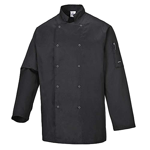 Portwest C833Bkrxl Giacca Da Chef Suffolk, Nero, Xl