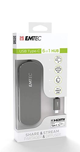 Emtec T650C Type-C Hub Usb 3.2 Gen 1 (3.1 Gen 1) Type-A Negro