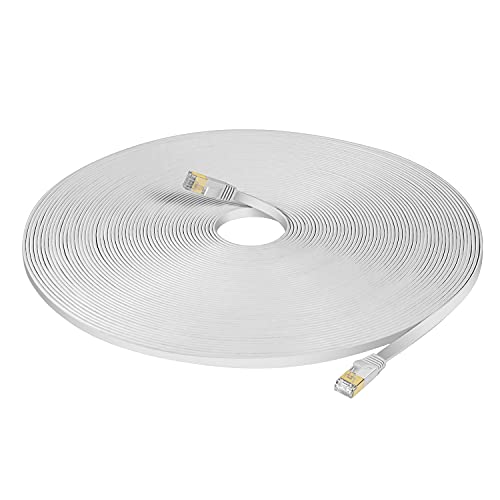 Soeybae Cavo Ethernet Cat 7 5 Metri,Cavo Lan Ethernet Gigabit Rj45 Ad Alta Velocità, 10Gbps 600Mhz,Per Router, Modem, (Bianco)