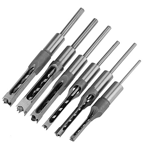 6 Pezzi Trapano Piazza-Foro, Trapano Foro Quadrato Mortasatrice Scalpello Set, Punte A Scalpello Per Mortasatrice Per Lavorazione Del Legno, Mortise C