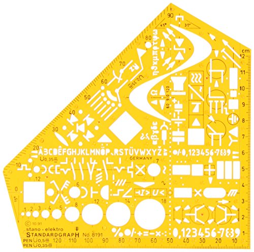 Standardgraph Elektro/8191 - Squadra Sagomata Con Stencil Professionale,155 X 155 X 1,3 Mm