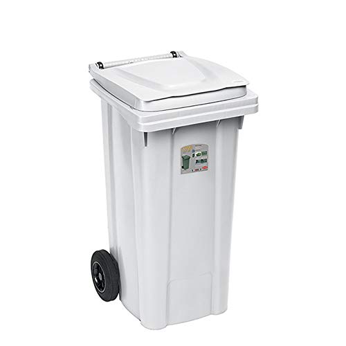 Bidone Carrello 120 Lt S/P Bianco