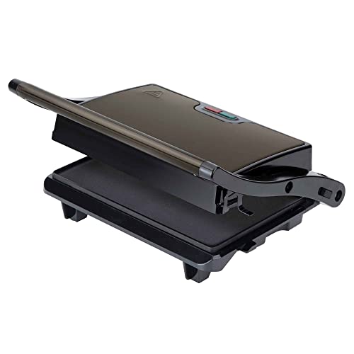 Jata Jegr1106 Griglia Elettrica E Grill Con Piastre Lisce Antiaderenti 22,5 X 14,6 Cm Cucina Tutti I Tipi Di Alimenti Coperchio Superiore Basculante A