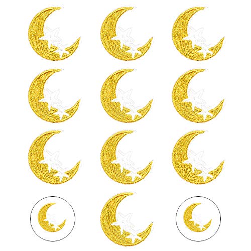 Nifocc 10 Toppe Ricamate A Forma Di Stella Della Luna Da Applicare Con Il Ferro Da Stiro, Per Vestiti, Jeans, Giacche, Cappelli, Borse, Zaini, Scarpe,