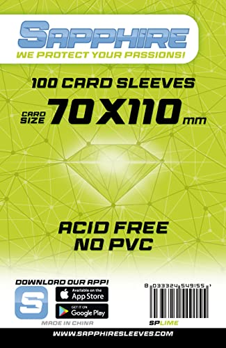 Red Glove - 100 Sapphire Sleeves Lime 70X110 Splime