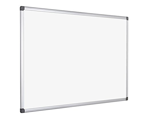 Bi-Office Lavagna Bianca Maya, Con Cornice In Alluminio, Superficie Cancellabile A Secco Non Magnetica, 90 X 60 Cm