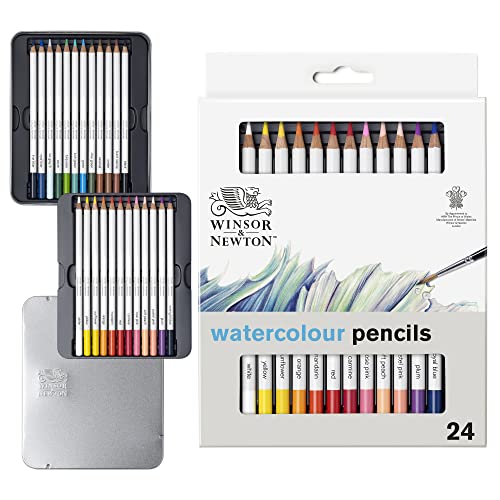Winsor & Newton Matite - Scatola In Metallo - 24 Matite Acquarello