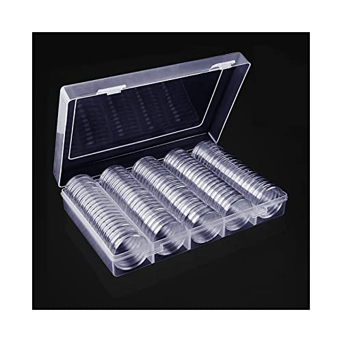 100 Pezzi Capsule Di Monete, 30 Mm Scatole Porta Monete Per Varie Monete Commemorative, Capsule Portamonete Ha Un Design Trasparente E Buona Tenuta, C