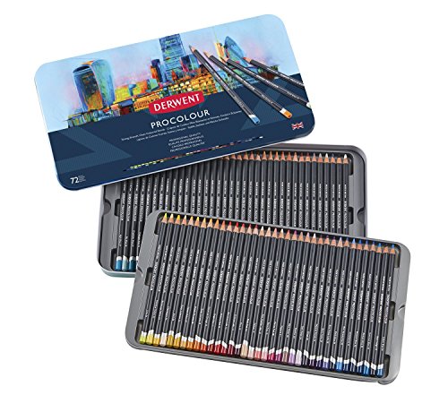 Derwent Procolour Set Di 72 Matite Colorate Con Anima Rotonda Da 4 Mm E Consistenza Liscia In Una Confezione Regalo Di Legno, Adatte A Disegnare E Col