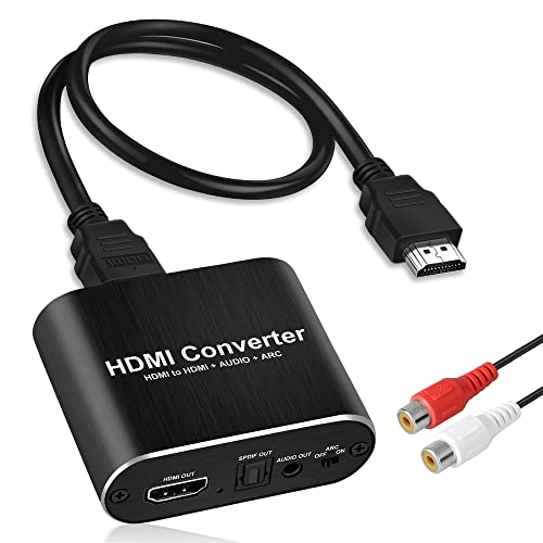 Avedio Links 4K Hdmi Audio Extractor, Hdmi To Hdmi + Optical Toslink Spdif + 3.5Mm Aux Stereo Audio Out, Hdmi Audio Converter Adapter Splitter Support