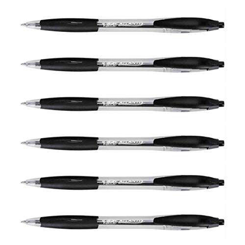 Bic - Set Di 6 Penne A Sfera Retrattili Atlantis Classic, Punta Media: 1 Mm, Colore: Nero
