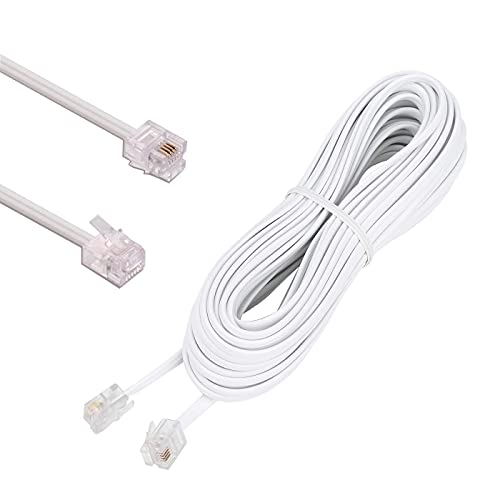 Huaziz 10M Cavo Telefonico Rj11 Cavo Modulare Cavo Occidentale Rj11 Su Connettore Rj11 Cavo Piatto Presa Telefonica Modem Router Fax Isdn Dsl Vdsl Int
