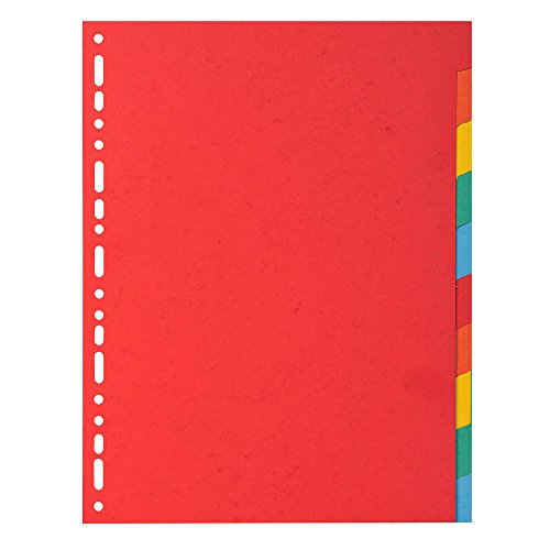 Exacompta - Ref 2010E - Collezione Forever - Divisori Riciclati - Adatto Per Documenti A4, 220 G/M², Carta Riciclata Vivid 220 Gsm, 10 Parti A Schede
