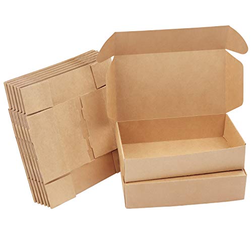 Kurtzy 20Pz Scatole Regalo Cartone Marroni Kraft - Scatola Cartone Con Coperchio 19 X 11 X 4,5 Cm - Scatoline Portaconfetti E Scatole Bomboniere Facil